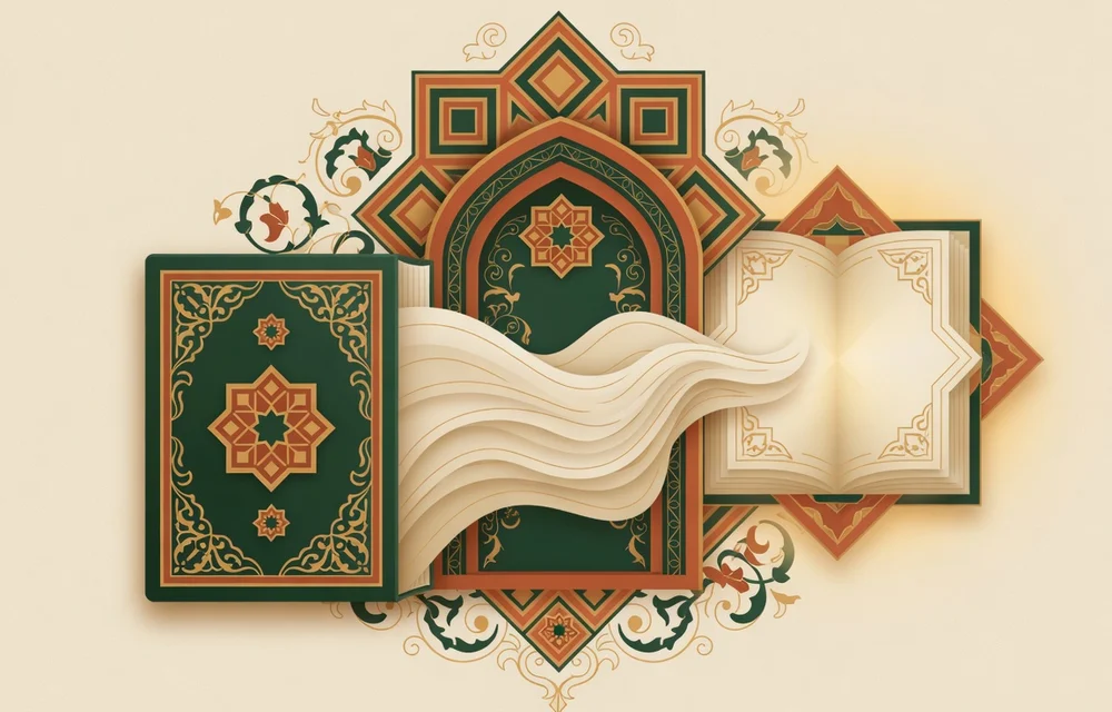 Ilustrasi geometris Islam untuk panduan: Bahasa Arab untuk Memahami Al-Quran: Panduan Lengkap dari Nol