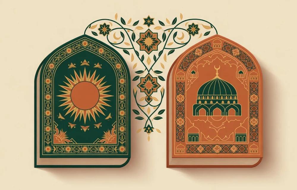 Ilustrasi geometris Islam untuk panduan: Makkiyah dan Madaniyah dalam Ulumul Quran: Pengertian, Ciri, dan Cabangnya